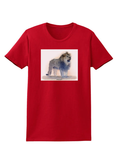 Lion Watercolor B Womens Dark T-Shirt-TooLoud-Red-X-Small-Davson Sales