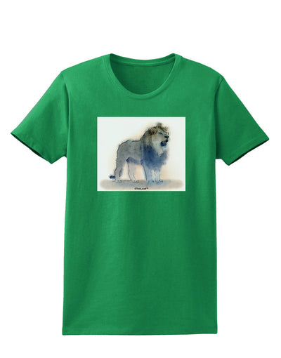 Lion Watercolor B Womens Dark T-Shirt-TooLoud-Kelly-Green-X-Small-Davson Sales