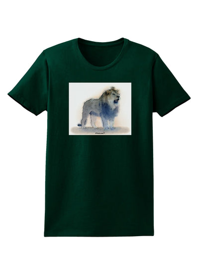 Lion Watercolor B Womens Dark T-Shirt-TooLoud-Forest-Green-Small-Davson Sales