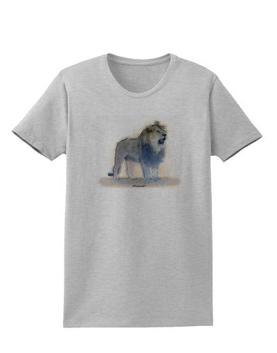 Lion Watercolor B Womens T-Shirt-Womens T-Shirt-TooLoud-AshGray-X-Small-Davson Sales