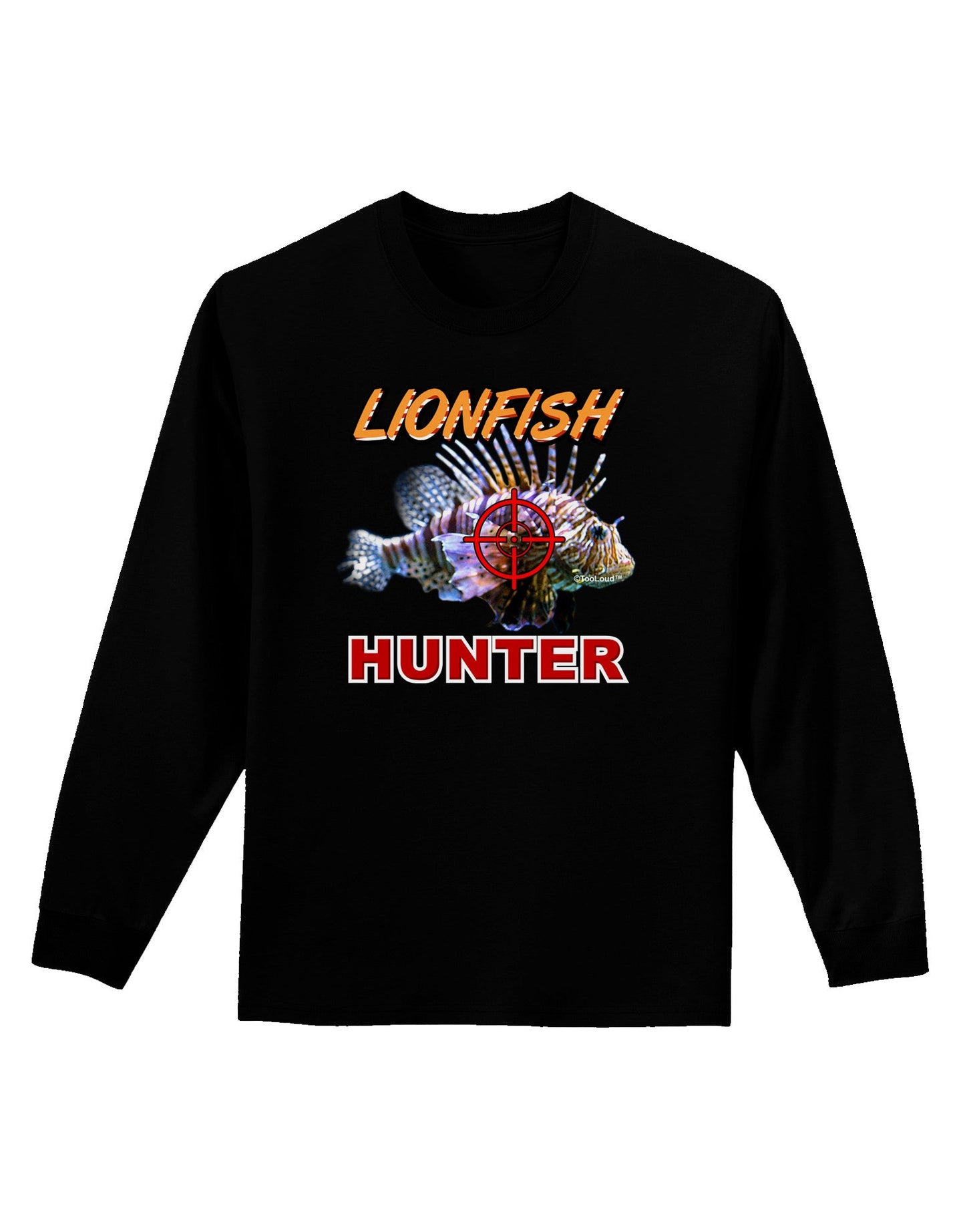 Lionfish Hunter Adult Long Sleeve Dark T-Shirt-TooLoud-Black-Small-Davson Sales
