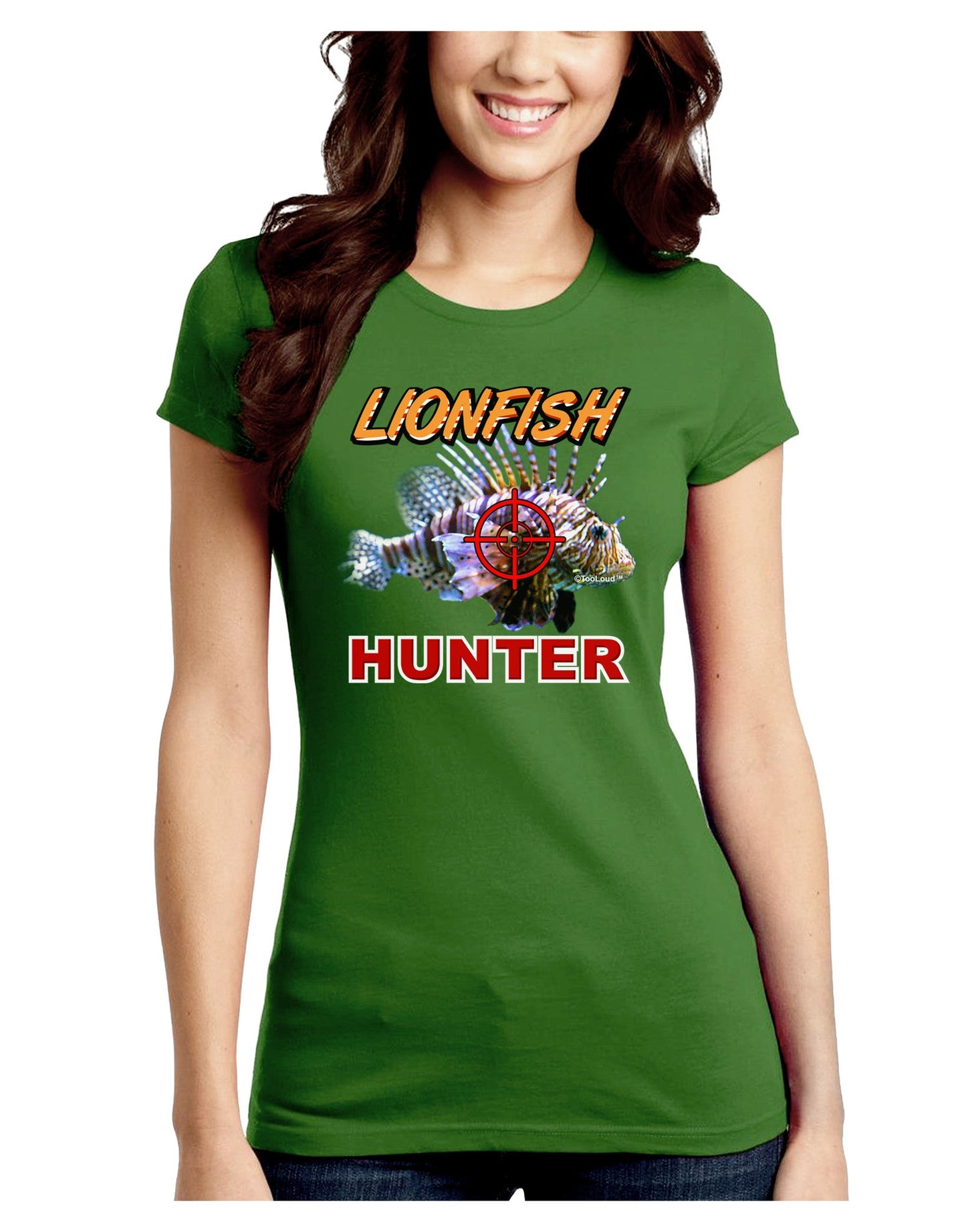 Lionfish Hunter Juniors Crew Dark T-Shirt-T-Shirts Juniors Tops-TooLoud-Kiwi-Green-Juniors Fitted Small-Davson Sales