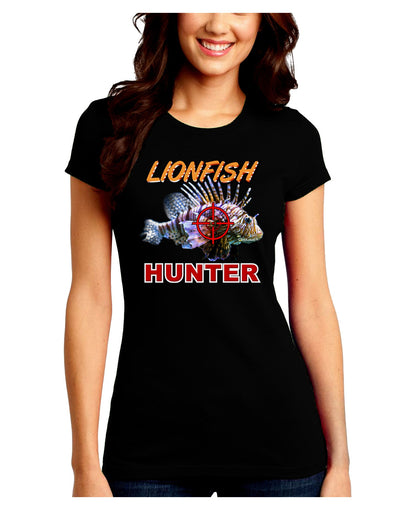 Lionfish Hunter Juniors Crew Dark T-Shirt-T-Shirts Juniors Tops-TooLoud-Black-Juniors Fitted Small-Davson Sales