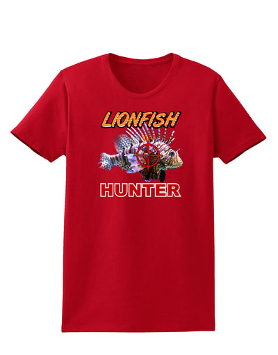 Lionfish Hunter Womens Dark T-Shirt-TooLoud-Red-X-Small-Davson Sales