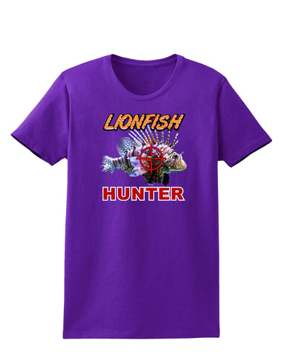 Lionfish Hunter Womens Dark T-Shirt-TooLoud-Purple-X-Small-Davson Sales