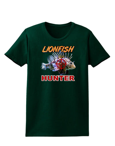 Lionfish Hunter Womens Dark T-Shirt-TooLoud-Forest-Green-Small-Davson Sales