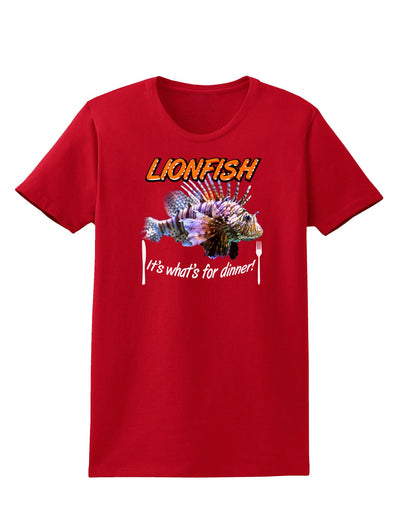 Lionfish - It's What's For Dinner Womens Dark T-Shirt-TooLoud-Red-X-Small-Davson Sales