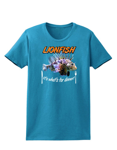 Lionfish - It's What's For Dinner Womens Dark T-Shirt-TooLoud-Turquoise-X-Small-Davson Sales