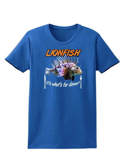 Lionfish - It's What's For Dinner Womens Dark T-Shirt-TooLoud-Royal-Blue-X-Small-Davson Sales