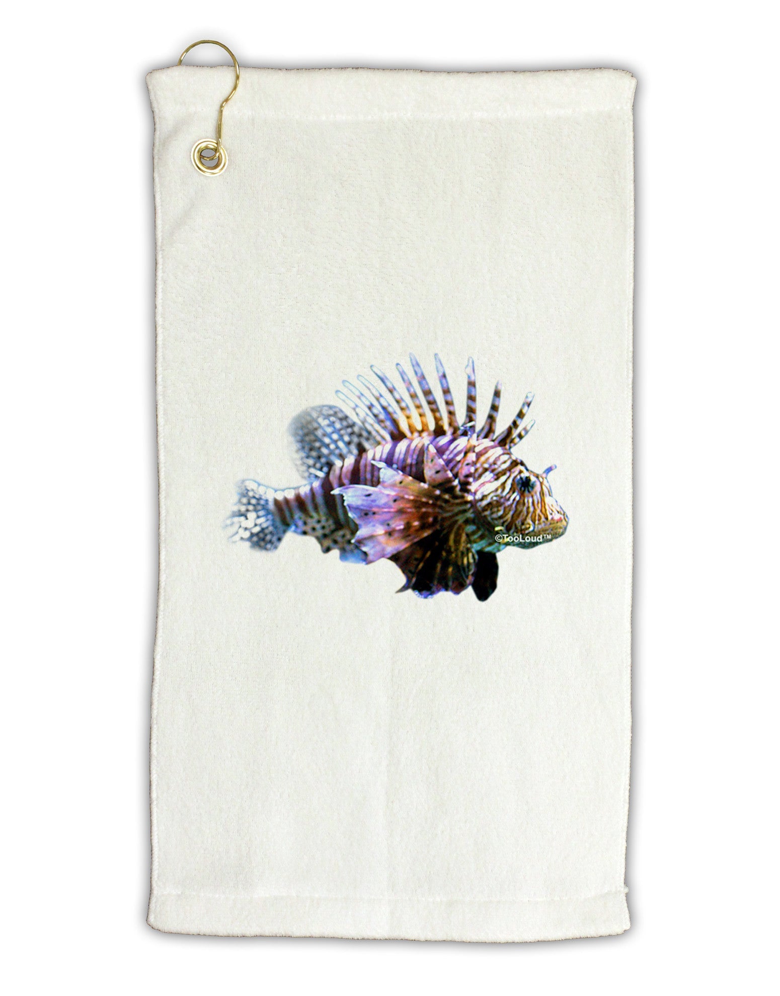 Lionfish Micro Terry Gromet Golf Towel 11"x19-Golf Towel-TooLoud-White-Davson Sales