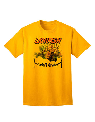 Lionfish - The Ultimate Choice for Dinner: Premium Adult T-Shirt Collection-Mens T-shirts-TooLoud-Gold-Small-Davson Sales