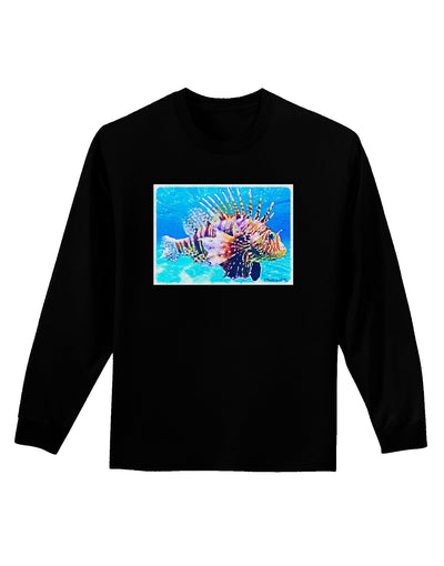 Lionfish in Watercolor Adult Long Sleeve Dark T-Shirt-TooLoud-Black-Small-Davson Sales