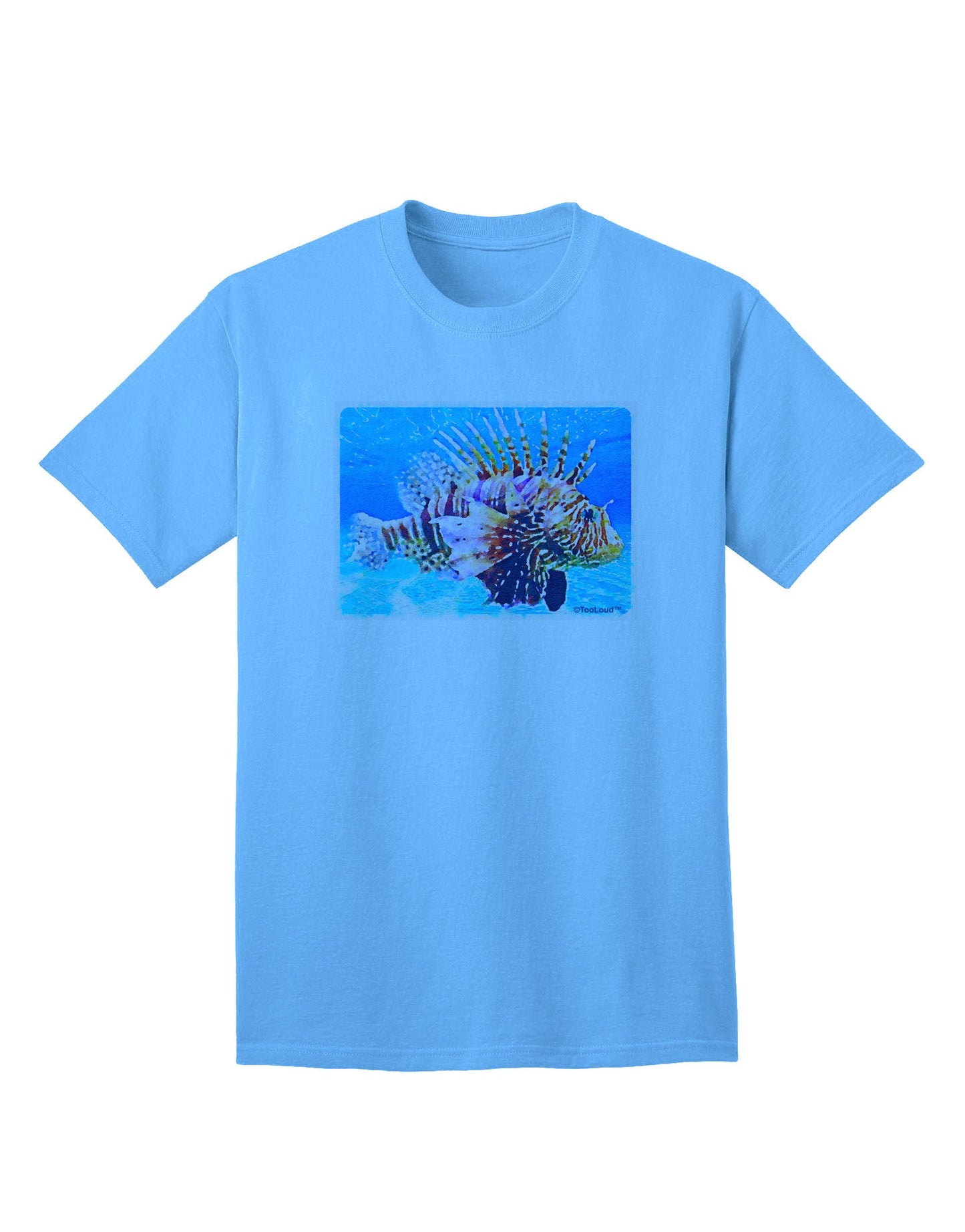 Lionfish in Watercolor Adult T-Shirt-Mens T-Shirt-TooLoud-Aquatic-Blue-Small-Davson Sales