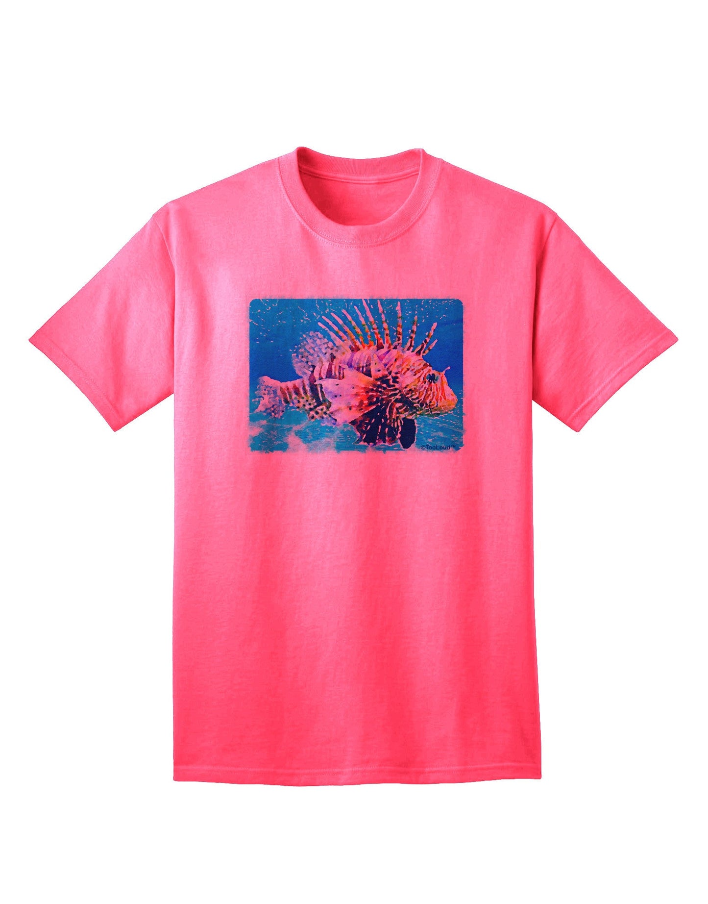 Lionfish in Watercolor Adult T-Shirt-Mens T-Shirt-TooLoud-Neon-Pink-Small-Davson Sales