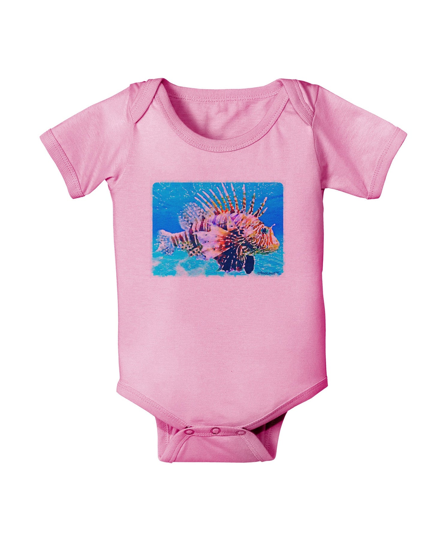 Lionfish in Watercolor Baby Romper Bodysuit by-Baby Romper-TooLoud-Pink-06-Months-Davson Sales