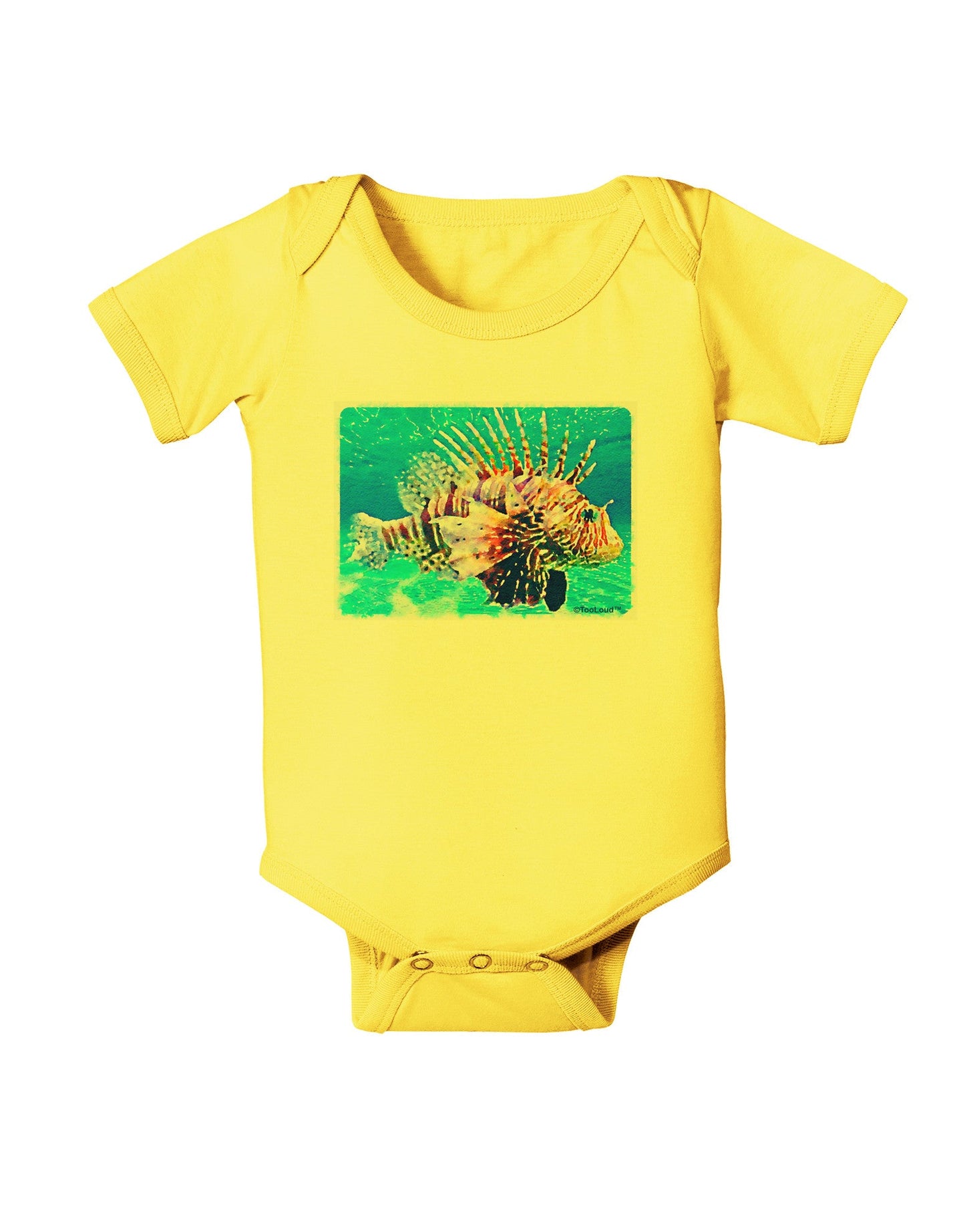Lionfish in Watercolor Baby Romper Bodysuit by-Baby Romper-TooLoud-Yellow-06-Months-Davson Sales