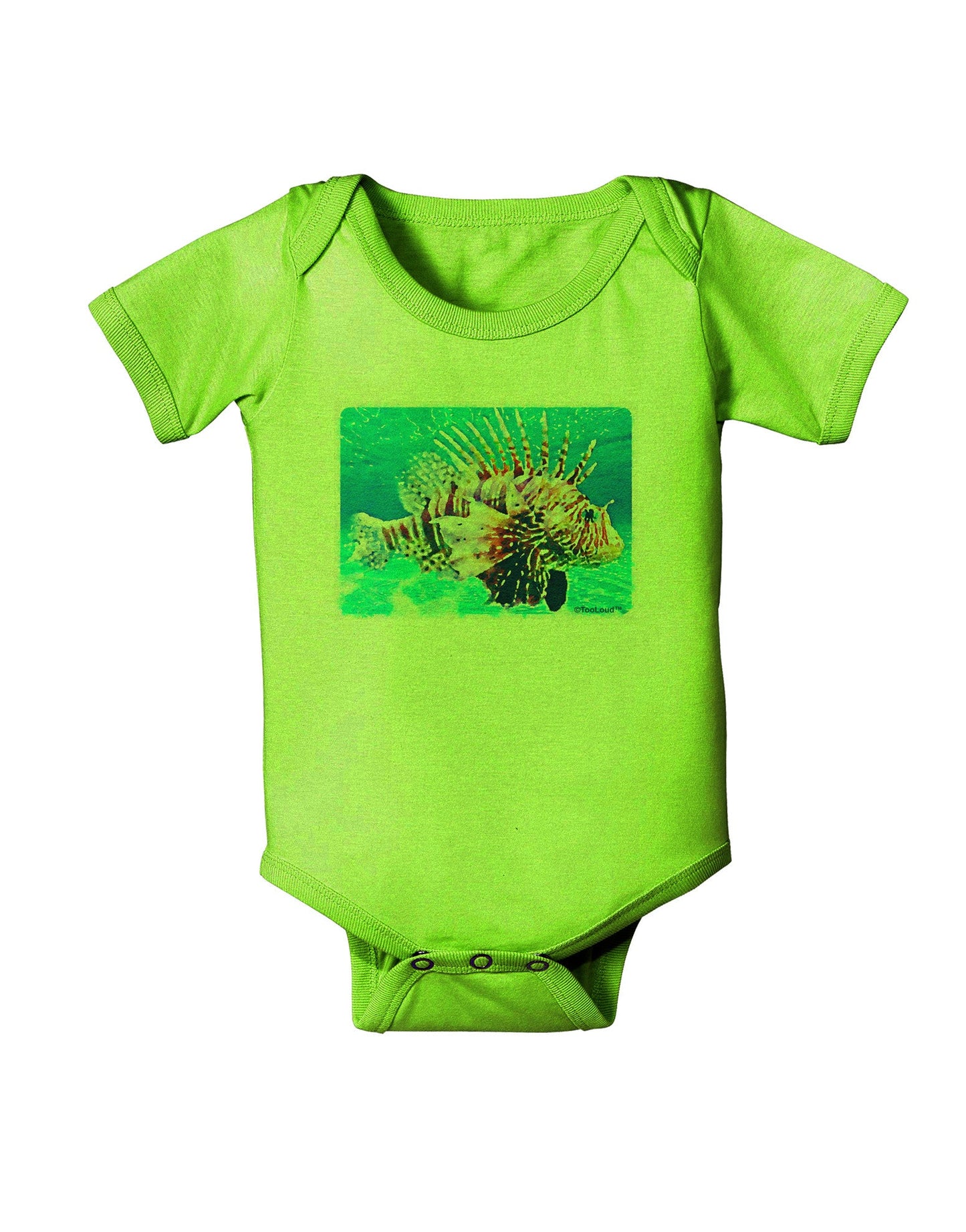 Lionfish in Watercolor Baby Romper Bodysuit by-Baby Romper-TooLoud-Lime-06-Months-Davson Sales
