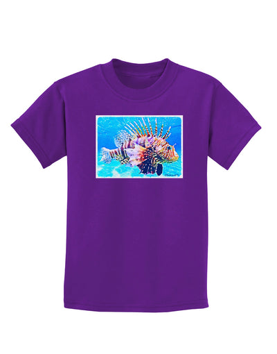 Lionfish in Watercolor Childrens Dark T-Shirt-Childrens T-Shirt-TooLoud-Purple-X-Small-Davson Sales