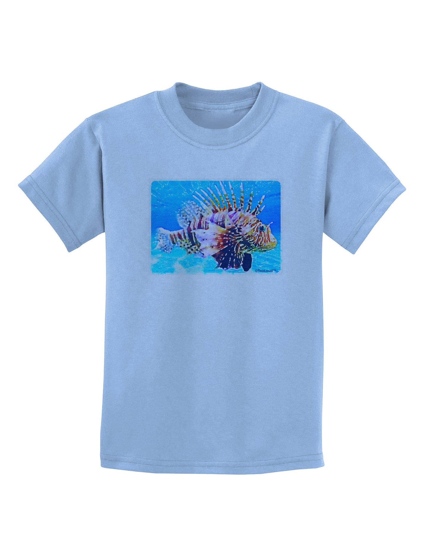 Lionfish in Watercolor Childrens T-Shirt-Childrens T-Shirt-TooLoud-Light-Blue-X-Small-Davson Sales