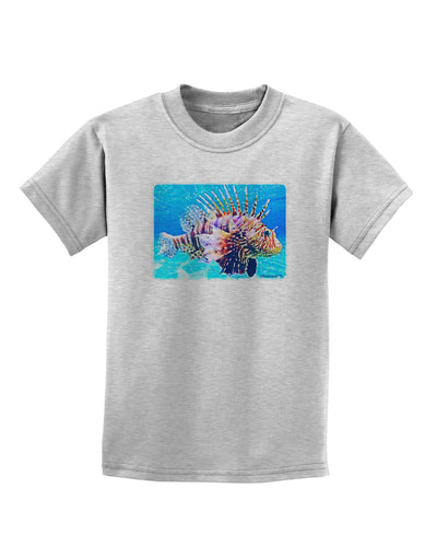 Lionfish in Watercolor Childrens T-Shirt-Childrens T-Shirt-TooLoud-AshGray-X-Small-Davson Sales