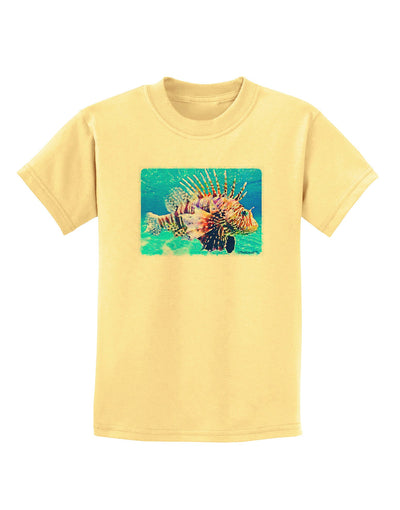 Lionfish in Watercolor Childrens T-Shirt-Childrens T-Shirt-TooLoud-Daffodil-Yellow-X-Small-Davson Sales