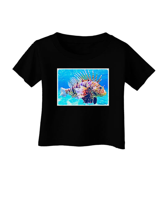 Lionfish in Watercolor Infant T-Shirt Dark by-Infant T-Shirt-TooLoud-Black-06-Months-Davson Sales