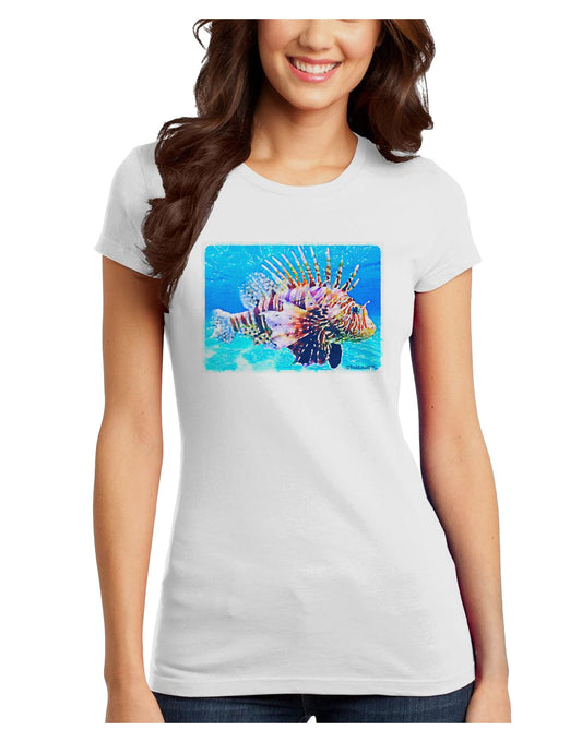 Lionfish in Watercolor Juniors T-Shirt-Womens Juniors T-Shirt-TooLoud-White-Juniors Fitted X-Small-Davson Sales