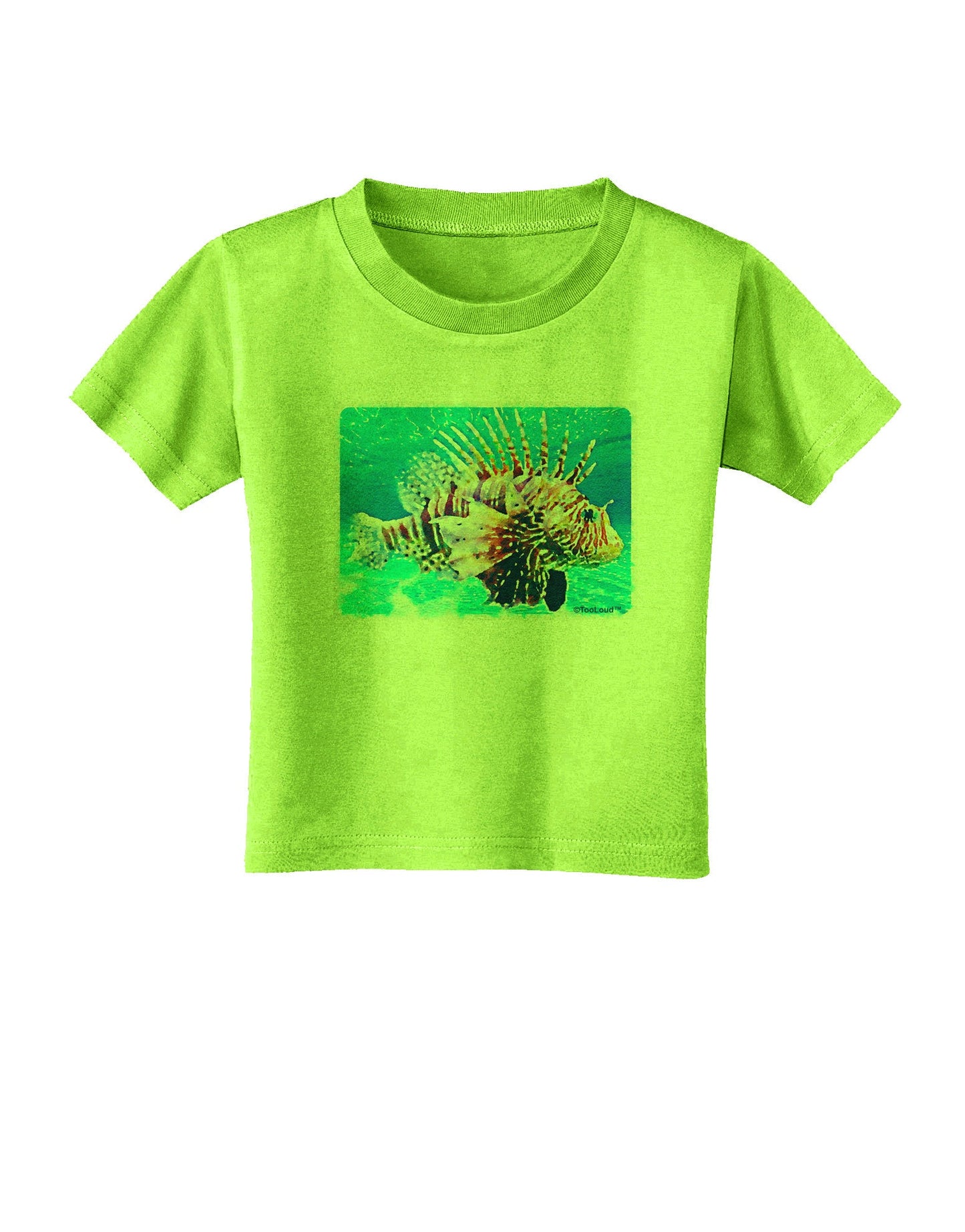 Lionfish in Watercolor Toddler T-Shirt-Toddler T-Shirt-TooLoud-Lime-Green-2T-Davson Sales