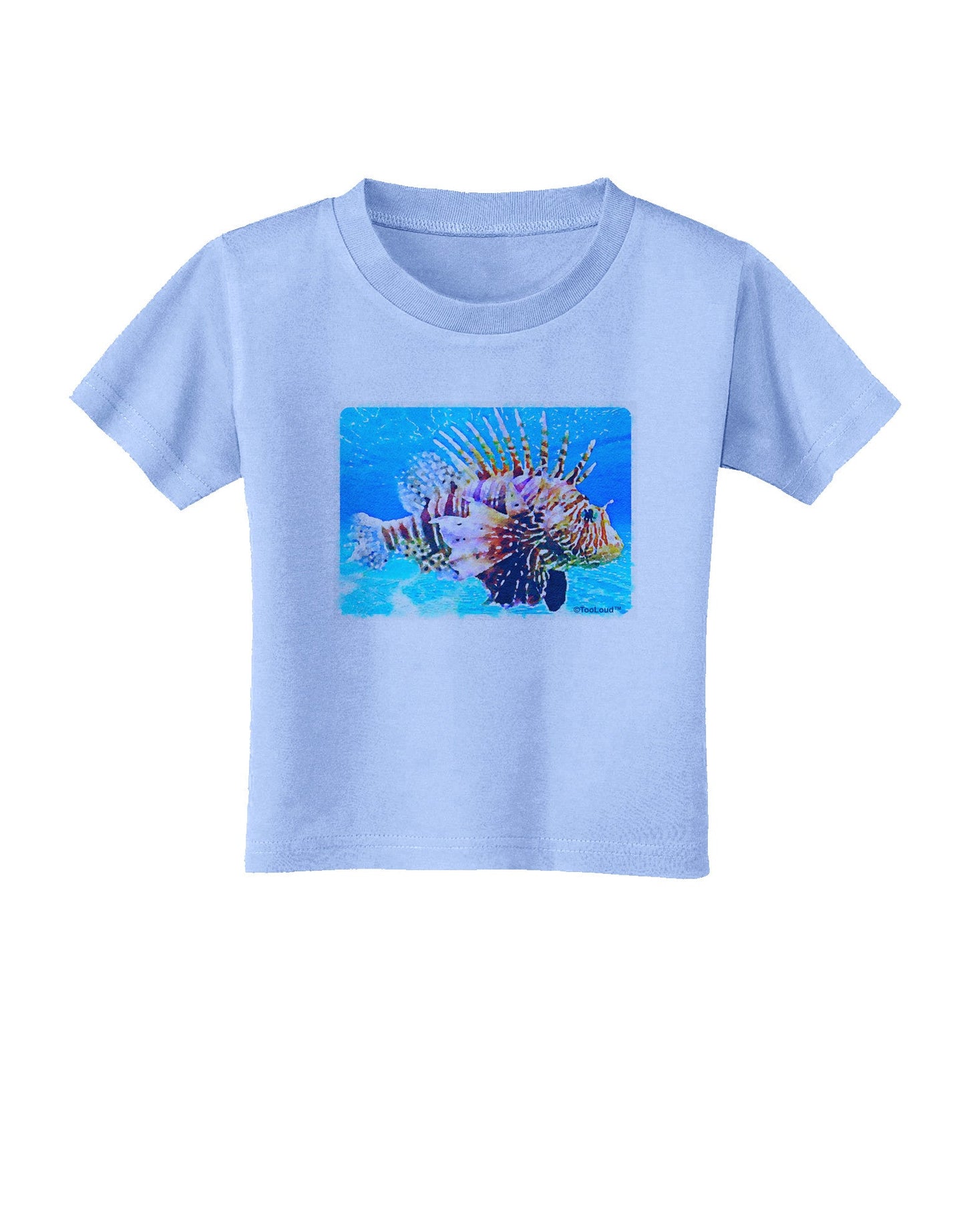 Lionfish in Watercolor Toddler T-Shirt-Toddler T-Shirt-TooLoud-Aquatic-Blue-2T-Davson Sales