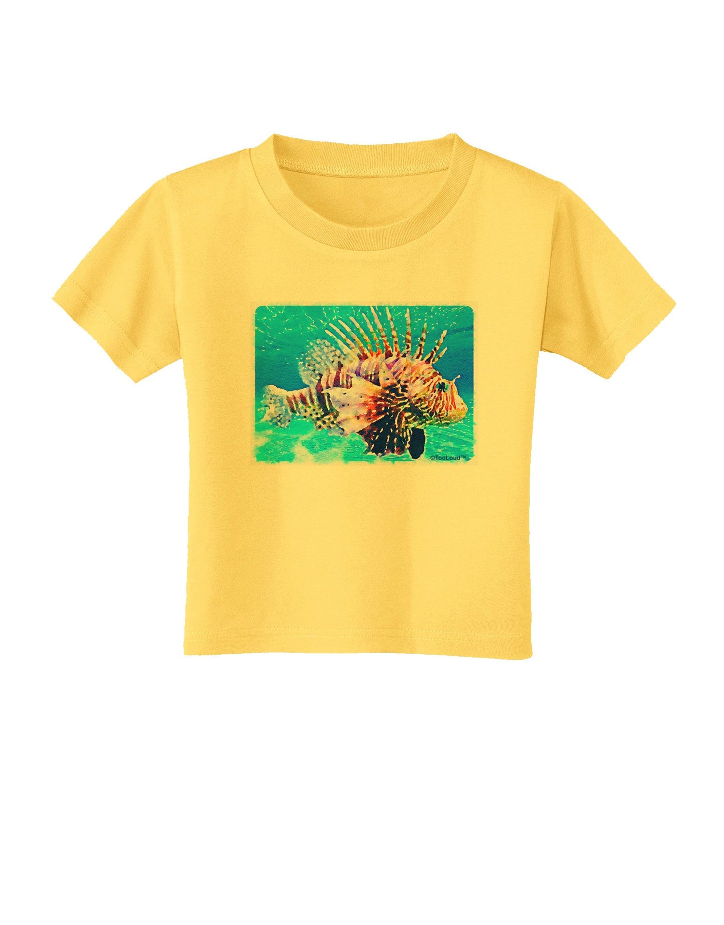 Lionfish in Watercolor Toddler T-Shirt-Toddler T-Shirt-TooLoud-Yellow-2T-Davson Sales