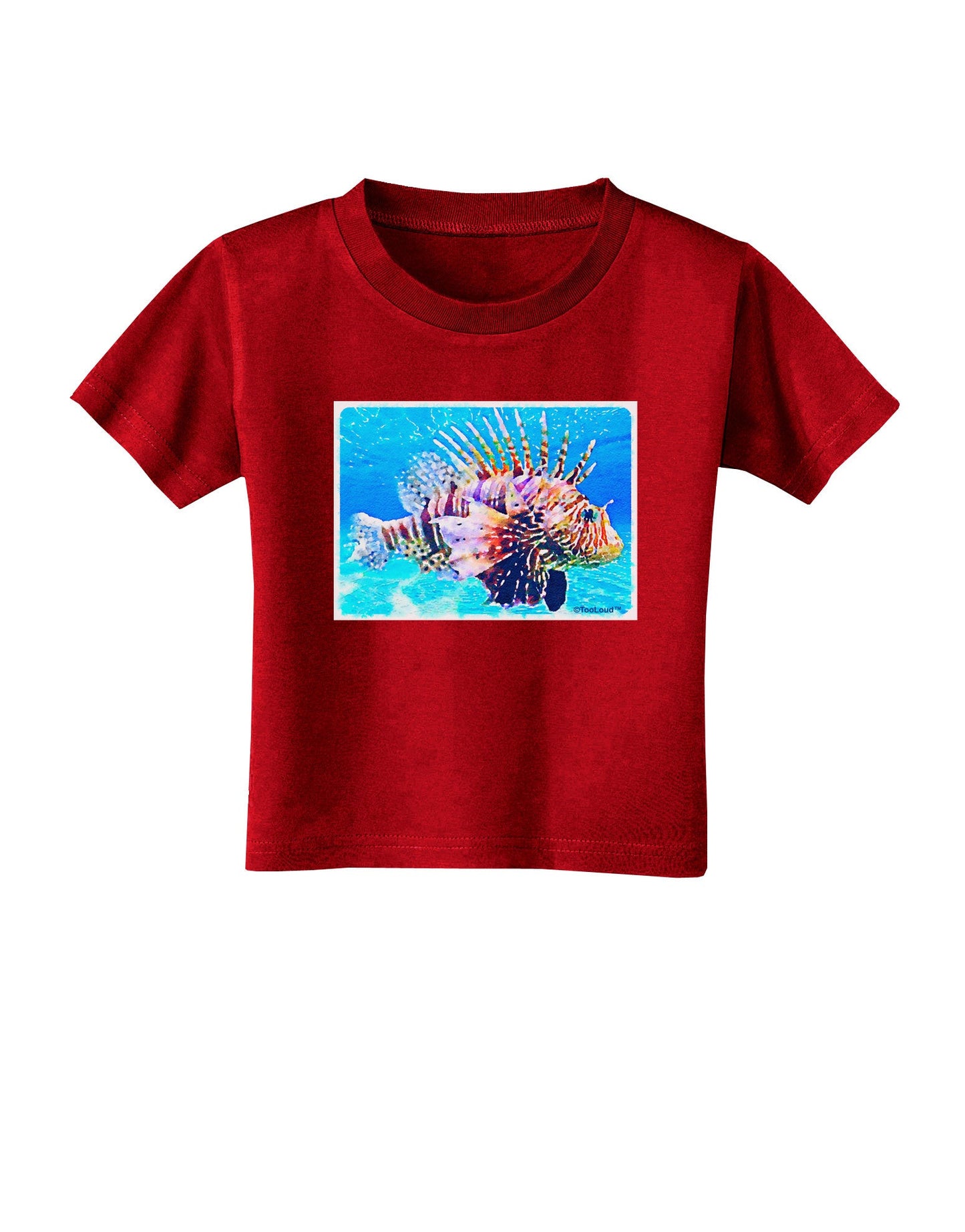Lionfish in Watercolor Toddler T-Shirt Dark by-Toddler T-Shirt-TooLoud-Red-2T-Davson Sales