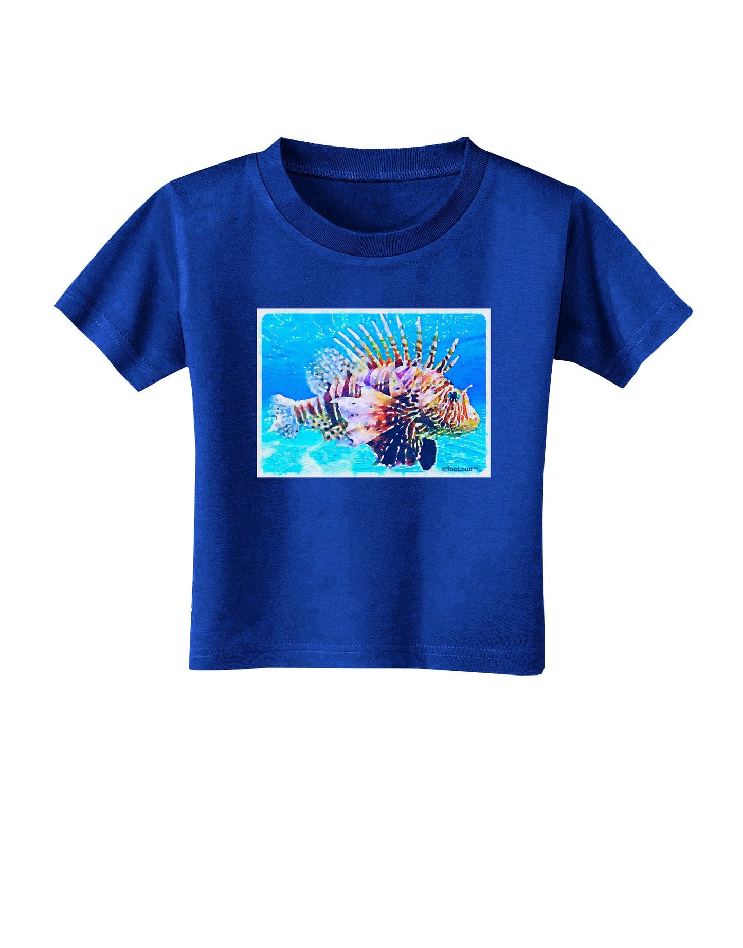 Lionfish in Watercolor Toddler T-Shirt Dark by-Toddler T-Shirt-TooLoud-Royal-Blue-2T-Davson Sales