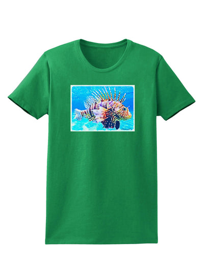 Lionfish in Watercolor Womens Dark T-Shirt-TooLoud-Kelly-Green-X-Small-Davson Sales