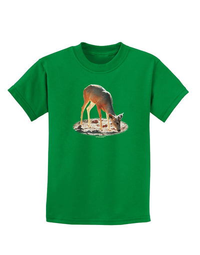 Little Buck Cutout Childrens Dark T-Shirt-Childrens T-Shirt-TooLoud-Kelly-Green-X-Small-Davson Sales