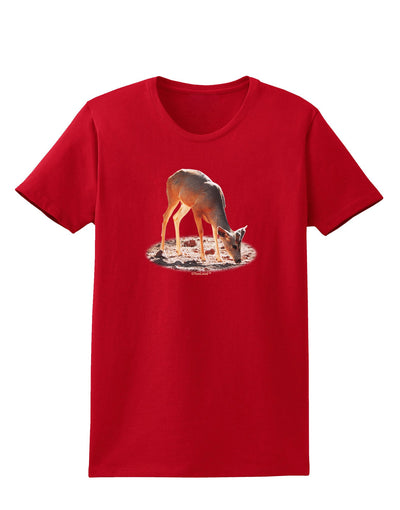 Little Buck Cutout Womens Dark T-Shirt-TooLoud-Red-X-Small-Davson Sales