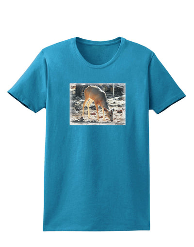 Little Buck Womens Dark T-Shirt-TooLoud-Turquoise-X-Small-Davson Sales