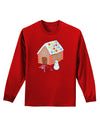 Little Gingerbread House Design #1 Adult Long Sleeve Dark T-Shirt by TooLoud-TooLoud-Red-Small-Davson Sales