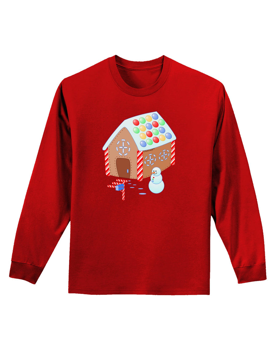 Little Gingerbread House Design #1 Adult Long Sleeve Dark T-Shirt by TooLoud-TooLoud-Black-Small-Davson Sales