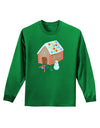 Little Gingerbread House Design #1 Adult Long Sleeve Dark T-Shirt by TooLoud-TooLoud-Kelly-Green-Small-Davson Sales