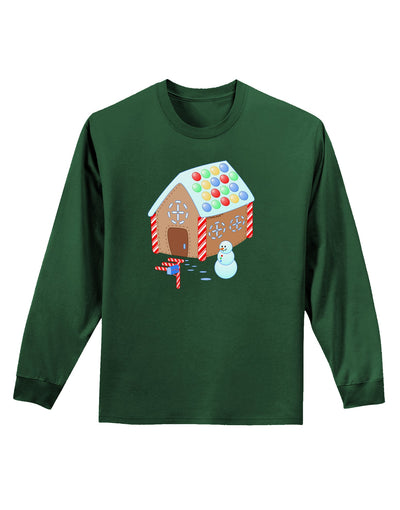 Little Gingerbread House Design #1 Adult Long Sleeve Dark T-Shirt by TooLoud-TooLoud-Dark-Green-Small-Davson Sales