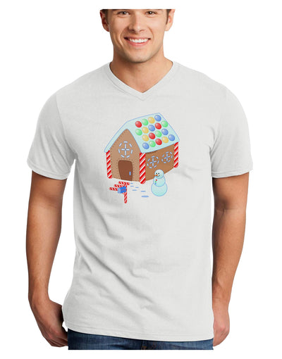 Little Gingerbread House Design #1 Adult V-Neck T-shirt by TooLoud-Mens V-Neck T-Shirt-TooLoud-White-Small-Davson Sales