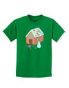 Little Gingerbread House Design #1 Childrens Dark T-Shirt by TooLoud-Childrens T-Shirt-TooLoud-Kelly-Green-X-Small-Davson Sales