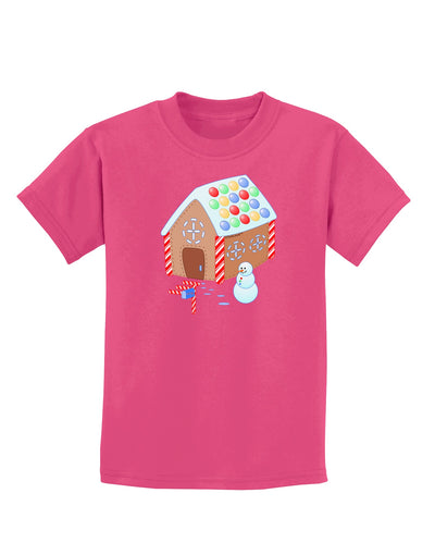 Little Gingerbread House Design #1 Childrens Dark T-Shirt by TooLoud-Childrens T-Shirt-TooLoud-Sangria-X-Small-Davson Sales