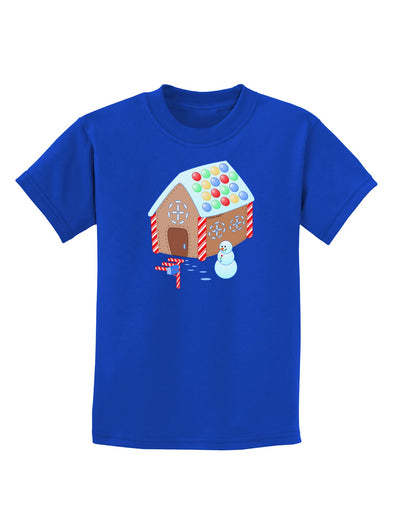 Little Gingerbread House Design #1 Childrens Dark T-Shirt by TooLoud-Childrens T-Shirt-TooLoud-Royal-Blue-X-Small-Davson Sales