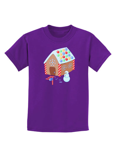 Little Gingerbread House Design #1 Childrens Dark T-Shirt by TooLoud-Childrens T-Shirt-TooLoud-Purple-X-Small-Davson Sales