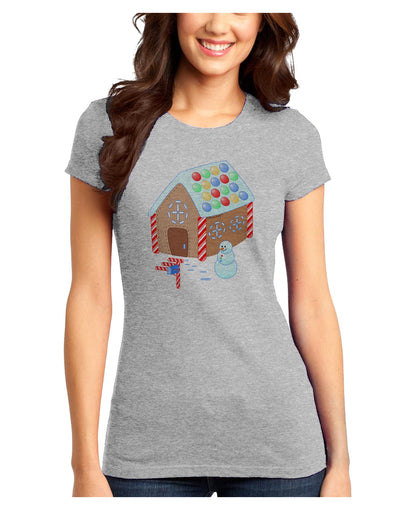 Little Gingerbread House Design #1 Juniors T-Shirt by TooLoud-Womens Juniors T-Shirt-TooLoud-Ash-Gray-Juniors Fitted X-Small-Davson Sales