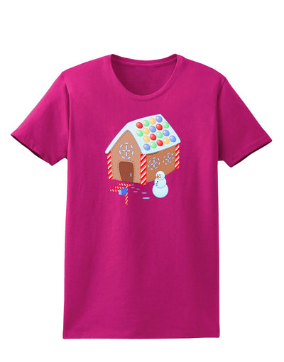 Little Gingerbread House Design #1 Womens Dark T-Shirt by TooLoud-Womens T-Shirt-TooLoud-Hot-Pink-Small-Davson Sales