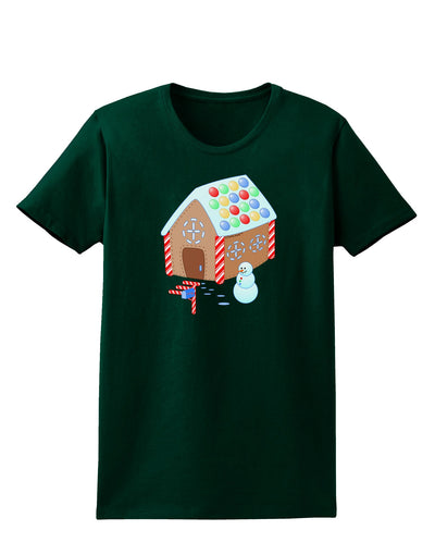 Little Gingerbread House Design #1 Womens Dark T-Shirt by TooLoud-Womens T-Shirt-TooLoud-Forest-Green-Small-Davson Sales