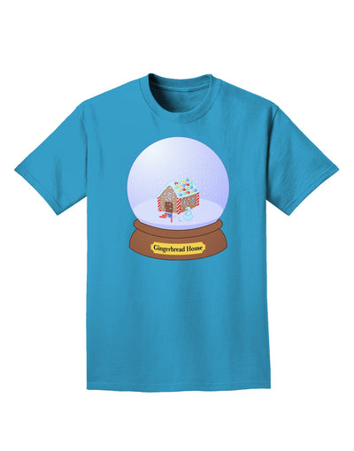 Little Gingerbread House Snow Globe Adult Dark T-Shirt by TooLoud-Mens T-Shirt-TooLoud-Turquoise-Small-Davson Sales