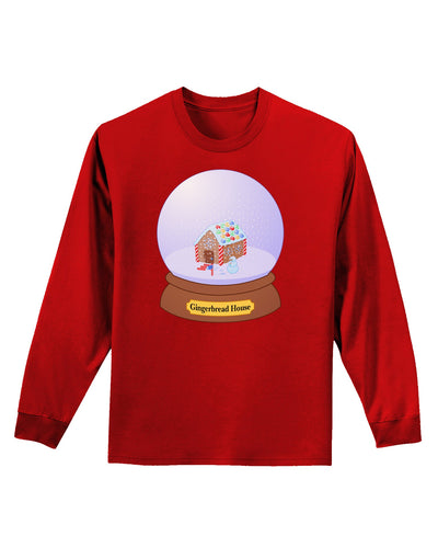 Little Gingerbread House Snow Globe Adult Long Sleeve Dark T-Shirt by TooLoud-TooLoud-Red-Small-Davson Sales